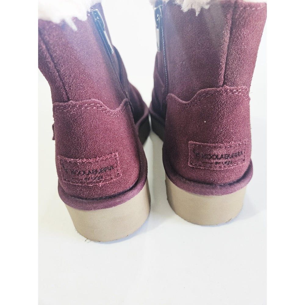 Koolaburra By UGG Boots Womens Size 9 Red Suede Ankle Wedge Faux Fur Lined Zip - Picture 8 of 16